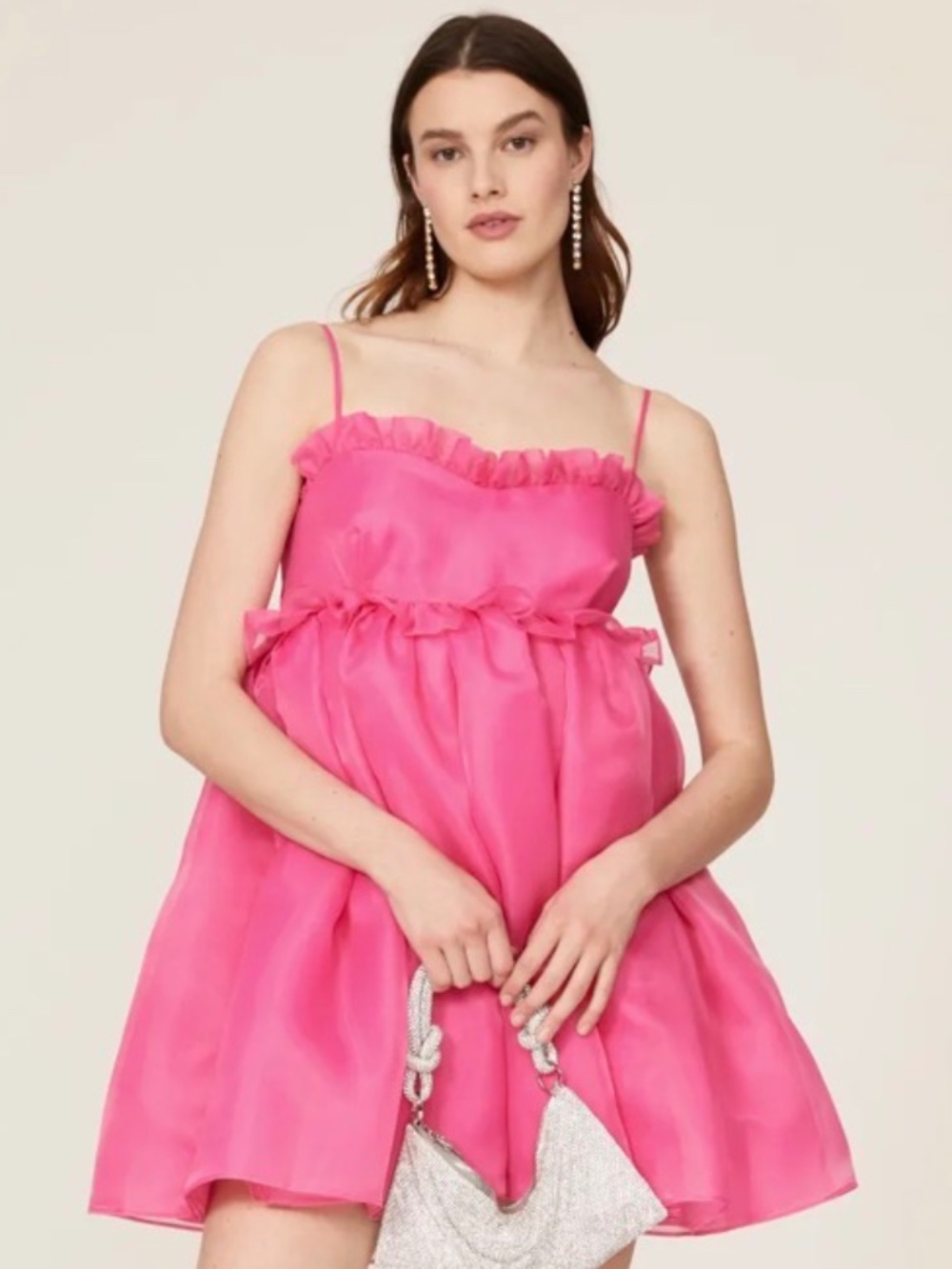 ⭐️Mable Pink Organza Baby Doll Dress - size L